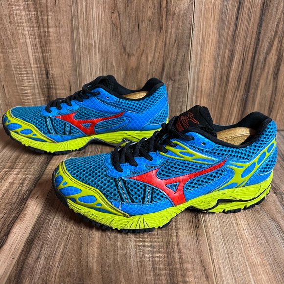 Mizuno Wave Ascend 7 Womens Running Shoes Blue Red Yellow Athletic Size 8.5 - Picture 3 of 8